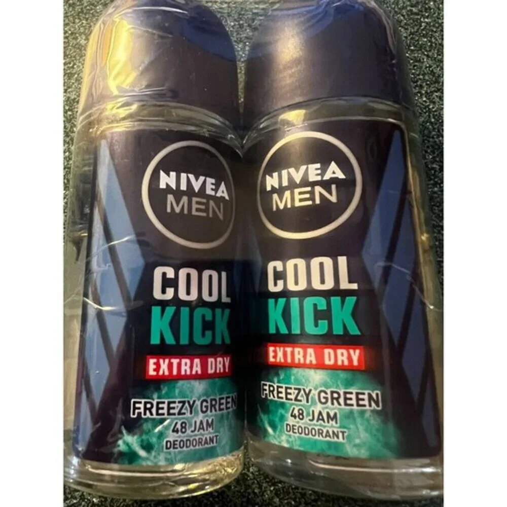 Nivea Men Cool Kick Extra Dry Deodorant 48 Jam Freezy Green 50ml 2-Pack